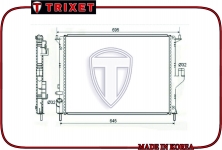 Радиатор двигателя RENAULT Logan 2008-2015 МКПП кондиционер / TRIXET / T3096P