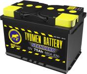 АКБ  75Ah 660A 278х175х190 / TYUMEN BATTERY / STANDART полярность прямая 6CT-75L